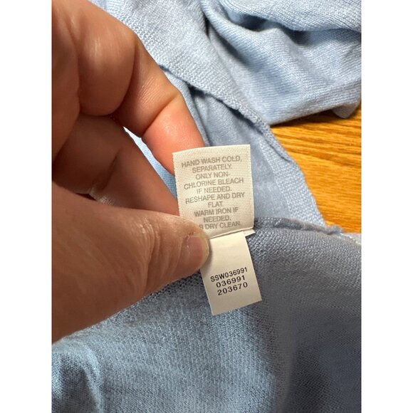 J. Jill Womens Light Blue V-Neck Long Sleeve Lightweight Sweater Tunic Size XL - Picture 7 of 8